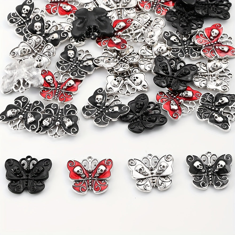 Halloween Skull Butterfly Charms