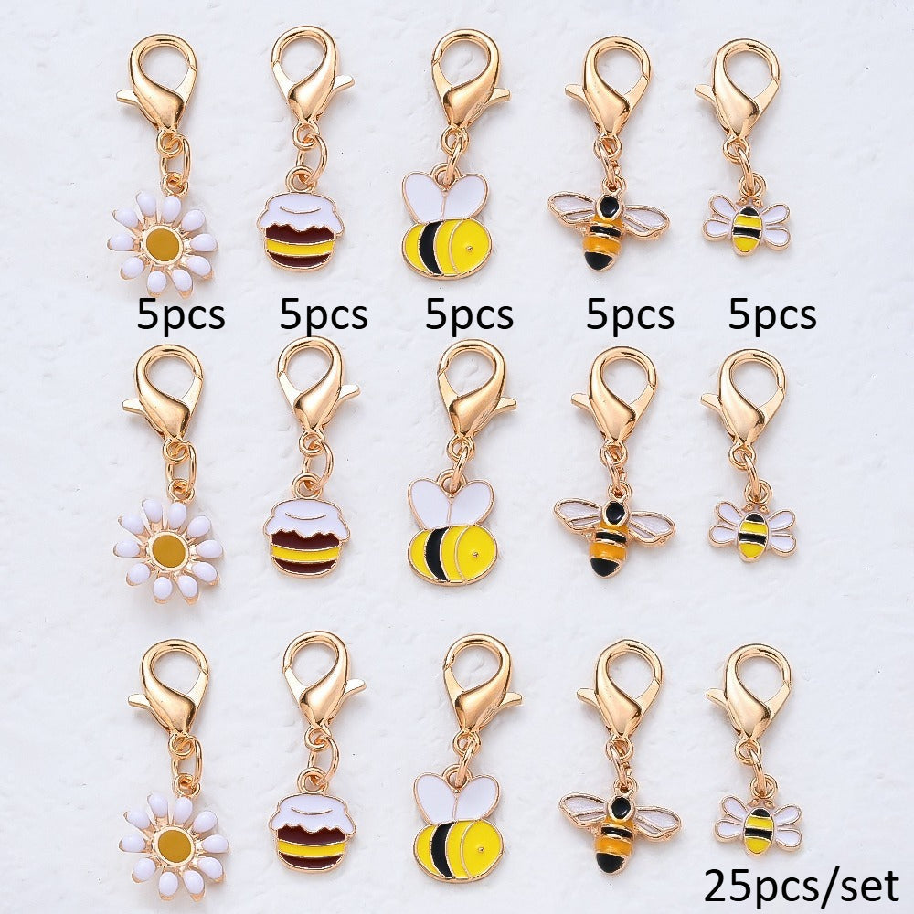 Bee and Daisy Enamel Pendant Charms