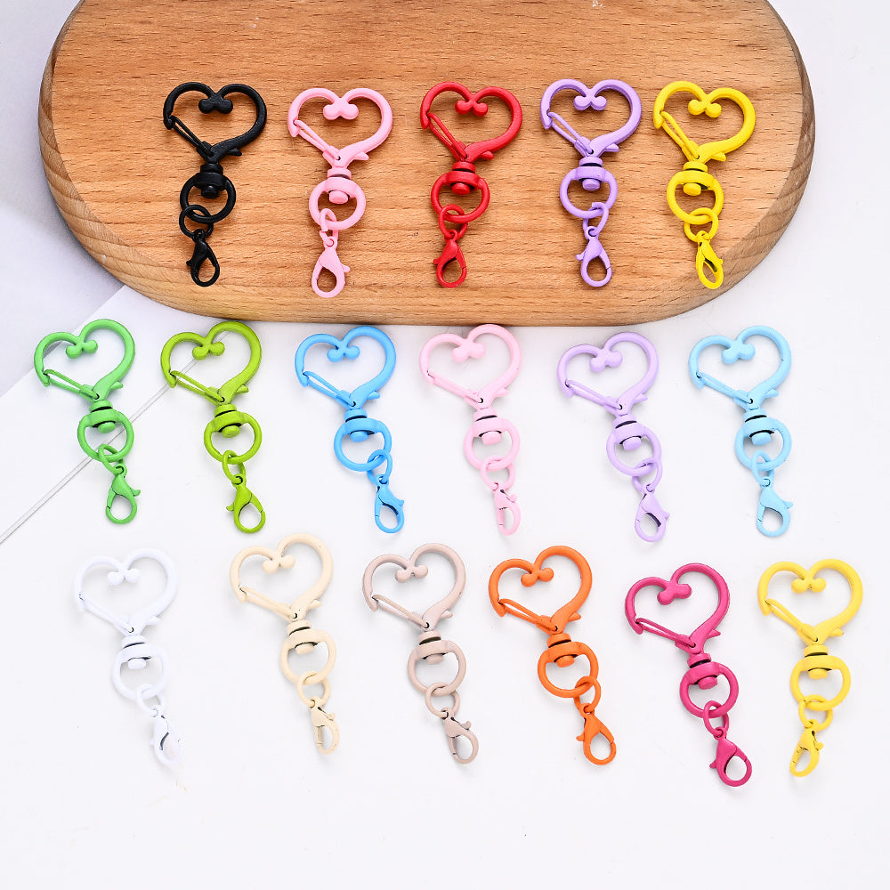 Heart Keychain Buckles with Mini Lobster Clasps