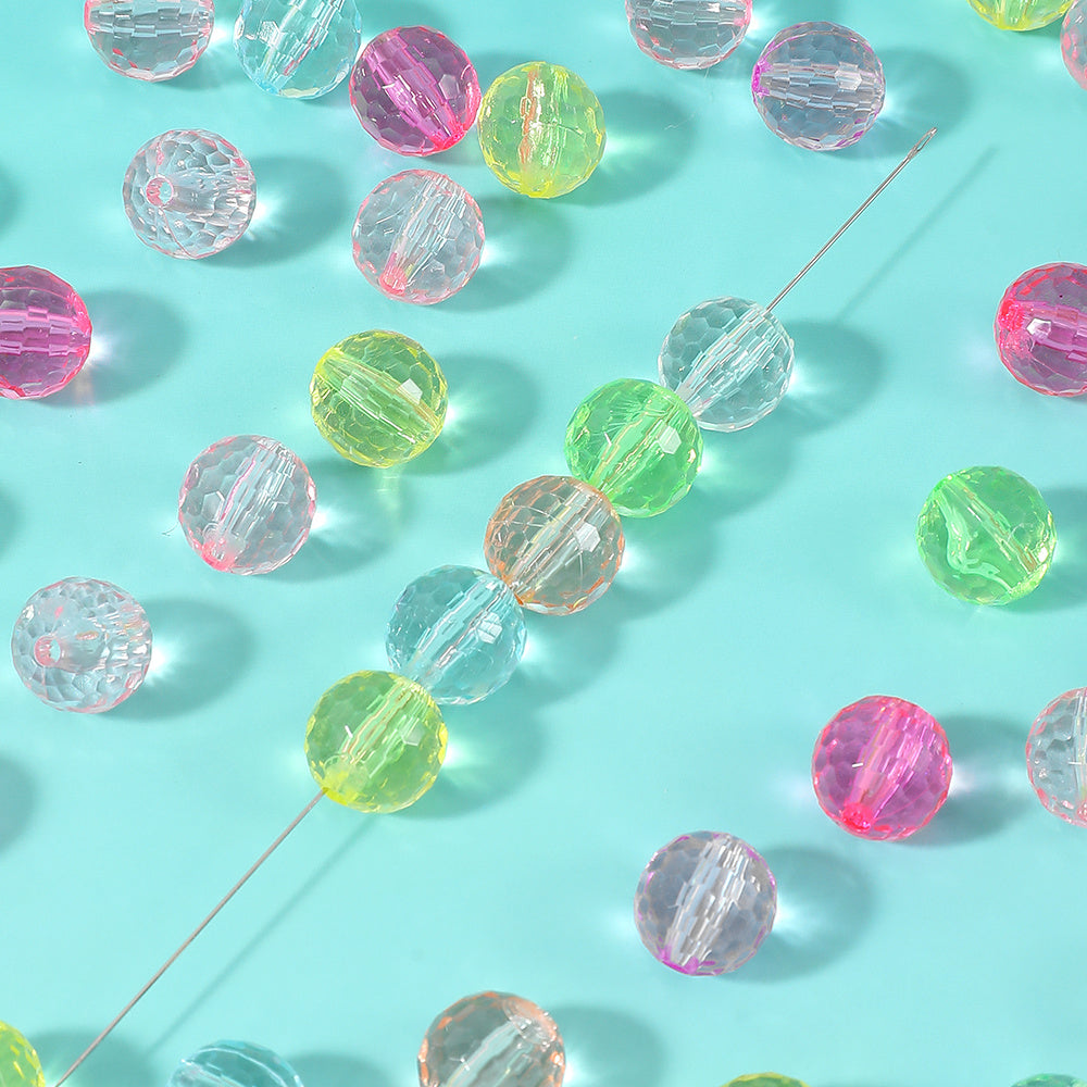 Mixed Color Transparent Cut-Off Acrylic Beads