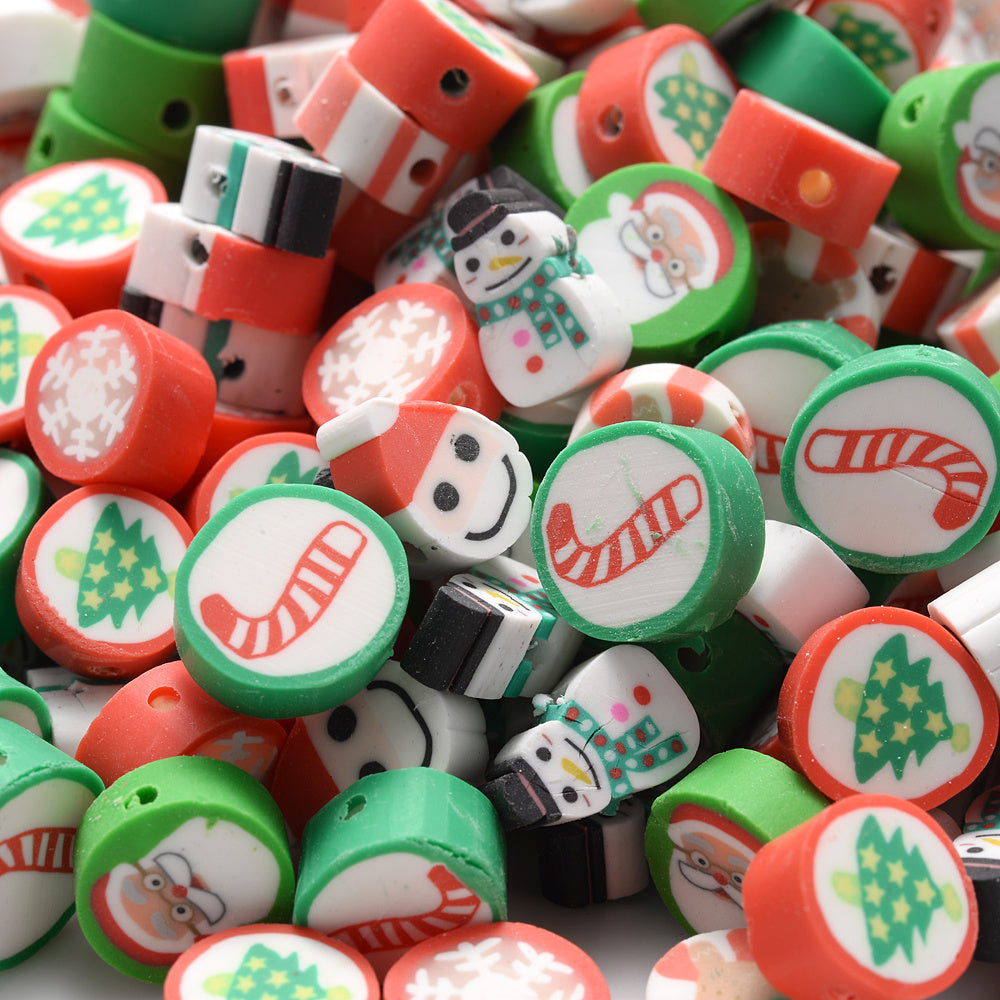 Christmas Polymer Clay Beads Set