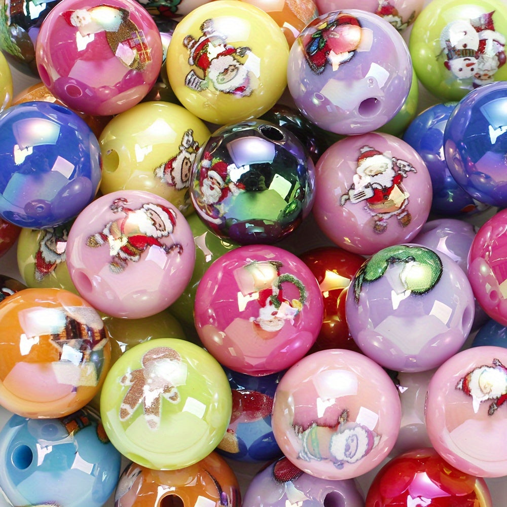 Christmas Printed Acrylic Beads