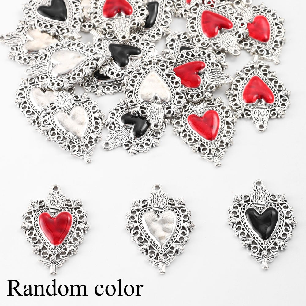Love & Peach Heart Alloy Hook Charms