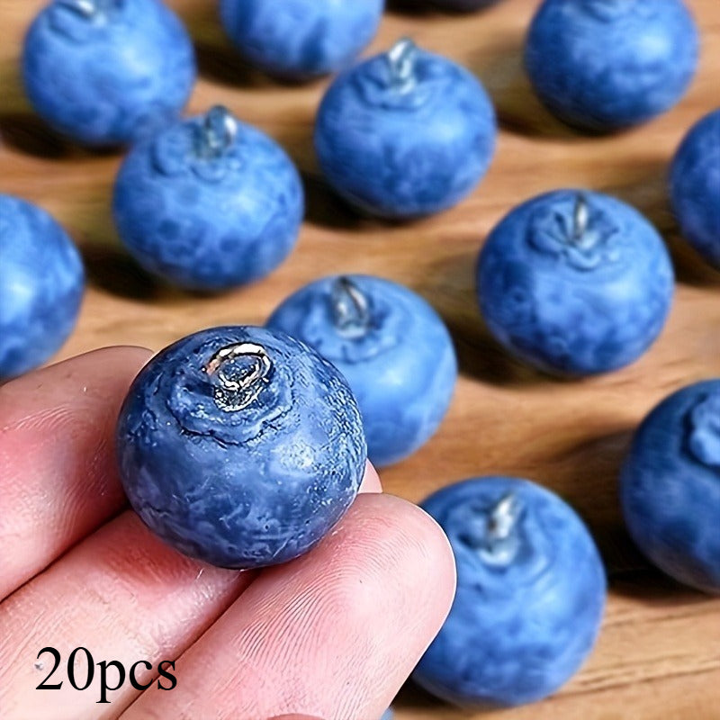 Realistic Blueberry Resin Pendants