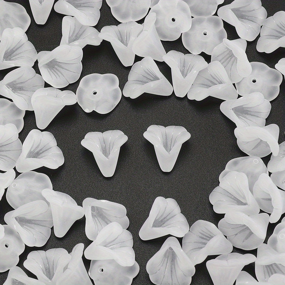White Acrylic Horn Flower Beads