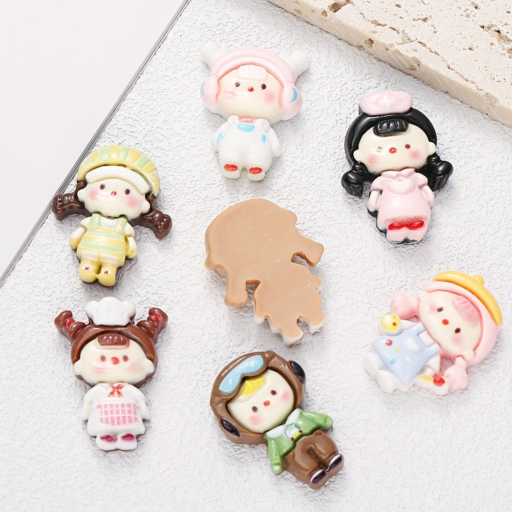 Flat Back Resin Girl Patches