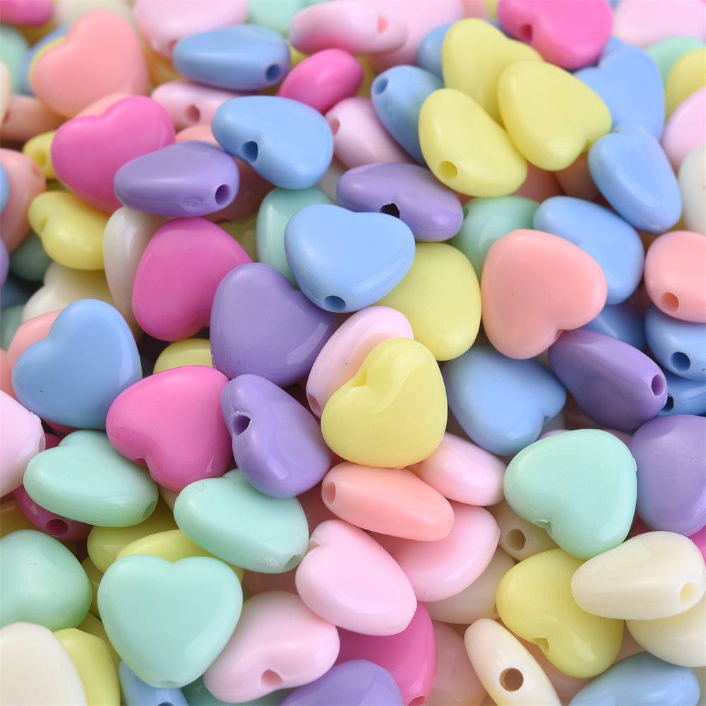 Acrylic Love Heart Beads