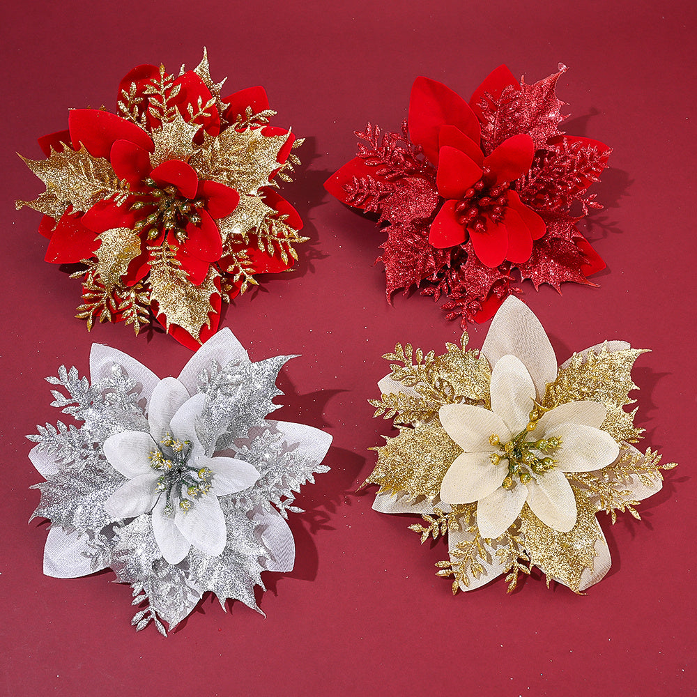Elegant Handmade Christmas Plastic Flowers