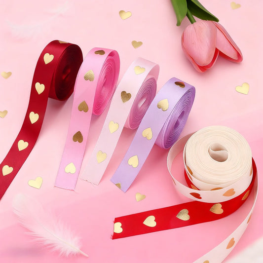 1 Roll 5 Yards Peach Heart Hot Stamping Ribbon