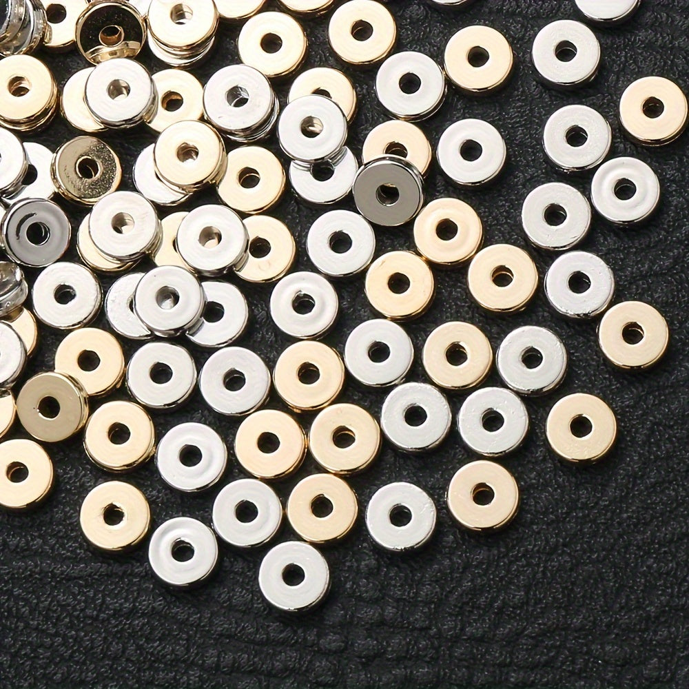 100PCS 8mm Round & Flat Wheel Plastic Spacer Bead Set