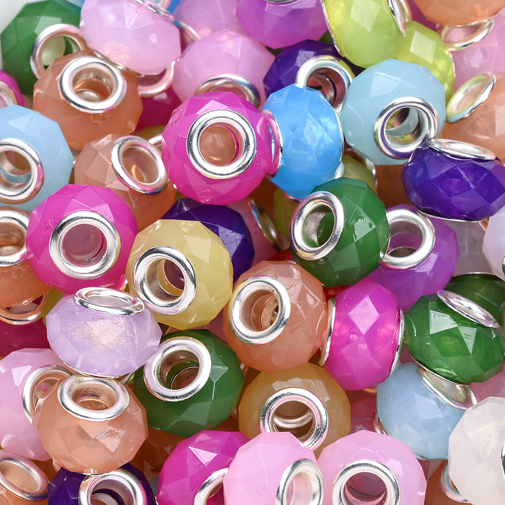European Faceted Large Hole Spacer Beads