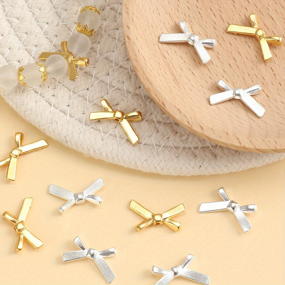 Gold & Silver Bow Alloy Beads