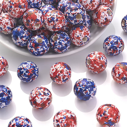 10PCS 16mm Multicolor Round Wooden Bead Set