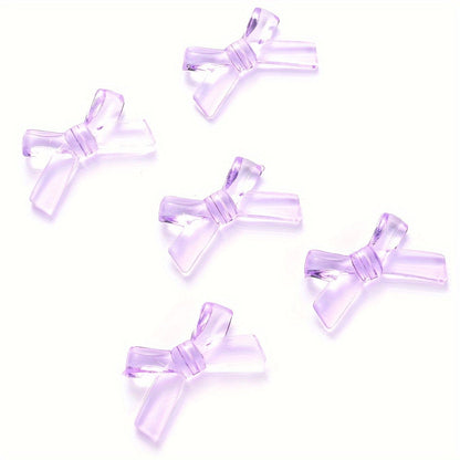 20/50PCS 2×3.4cm Transparent Bow Acrylic Embellishment Beads
