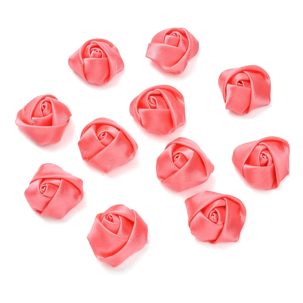 10PCS Multicolor Fabric Rose Bud Flower Embellishment Set