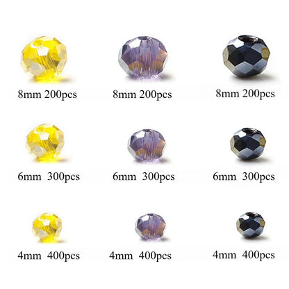 1349pcs Halloween Artificial Crystal Beads Mix Random Orange Black Purple