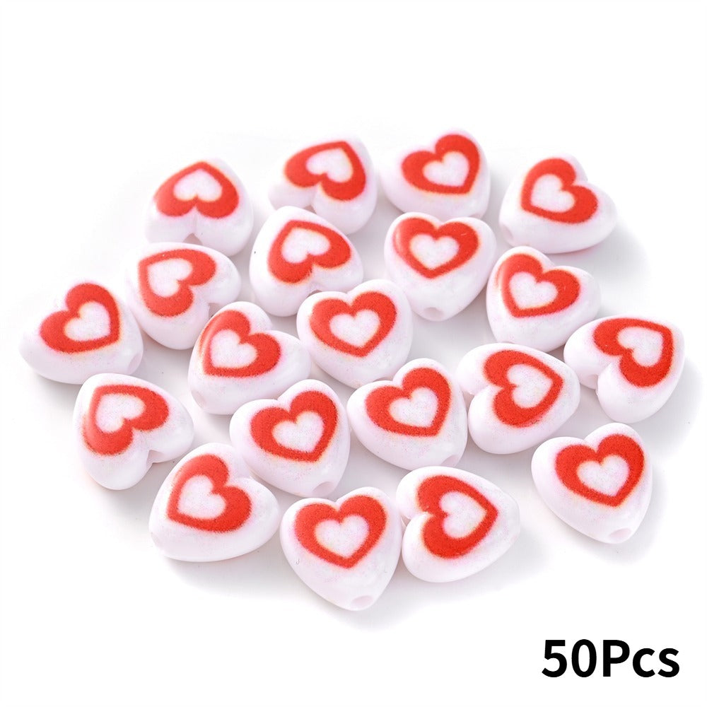 Red Heart Acrylic Beads