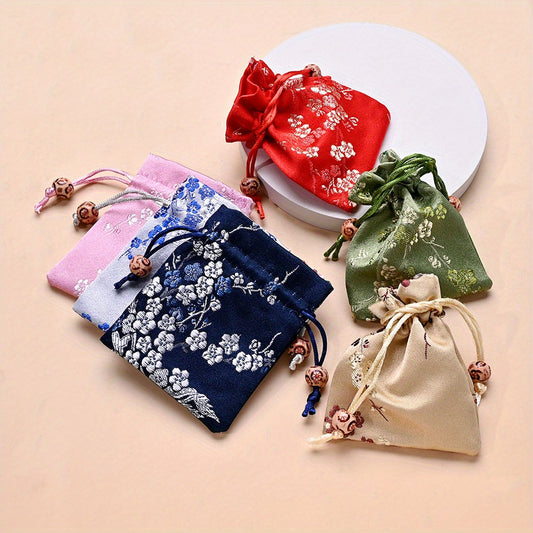 Vintage Floral Drawstring Gift Bags