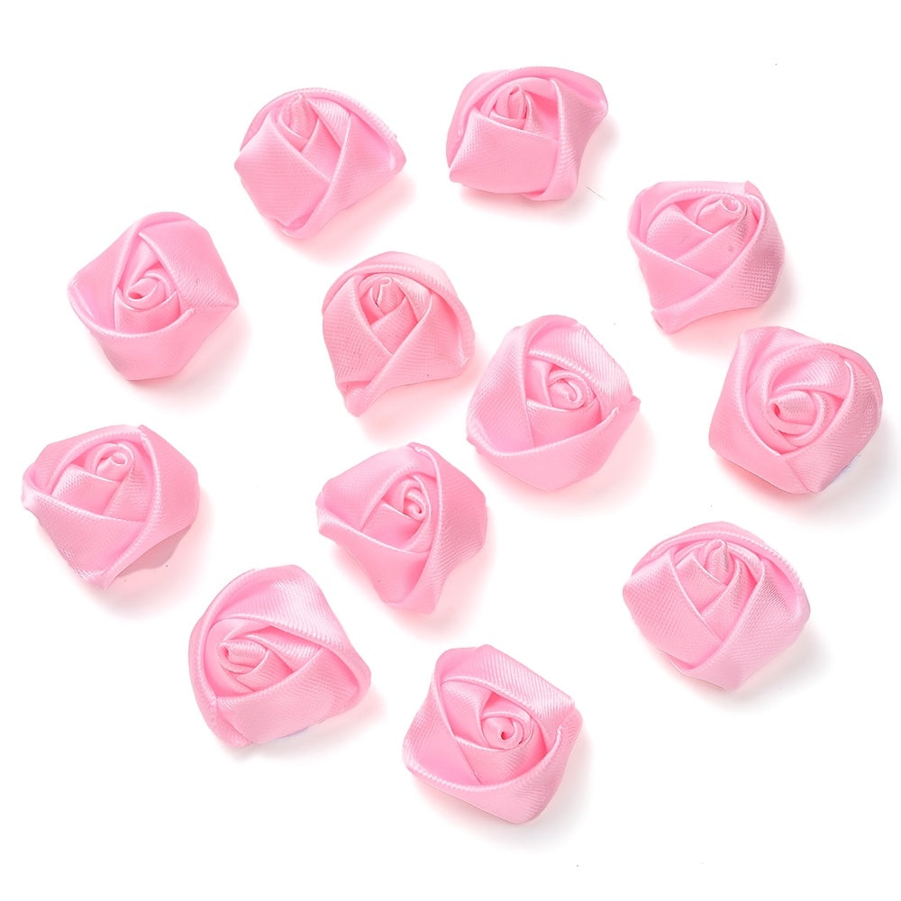 10PCS Multicolor Fabric Rose Bud Flower Embellishment Set
