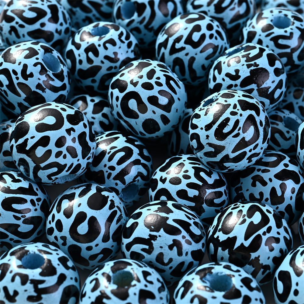 Leopard Print Wooden Spacer Beads