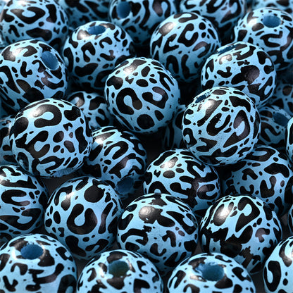 Leopard Print Wooden Spacer Beads