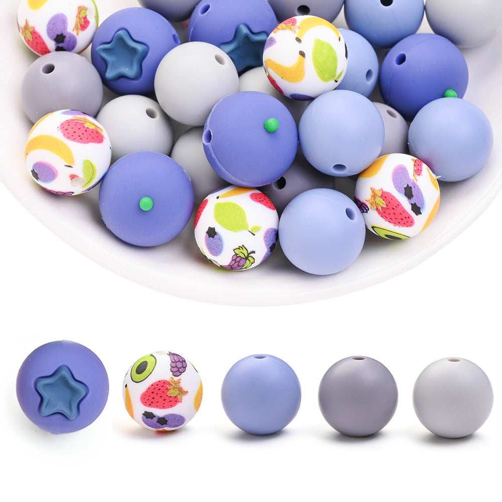 25PCS Fruit Collection Silicone Bead Set
