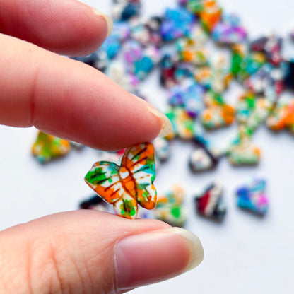 165pcs/bag Gradient Butterfly Beads Graffiti Stone Spacer Beads