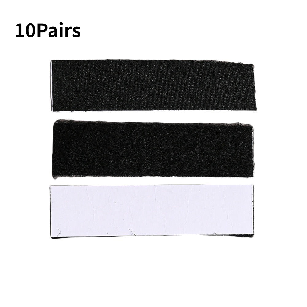 10-Pair 60/100 mm Double-Sided Adhesive Nylon Hook & Loop Tape