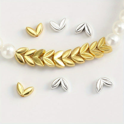 Gold & Silver Wheat Alloy Beads