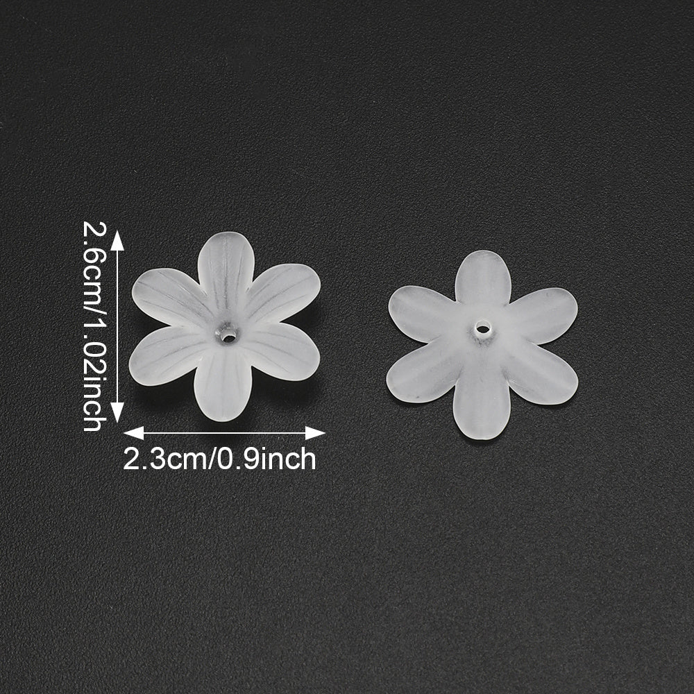 White Six-Valve Acrylic Beads