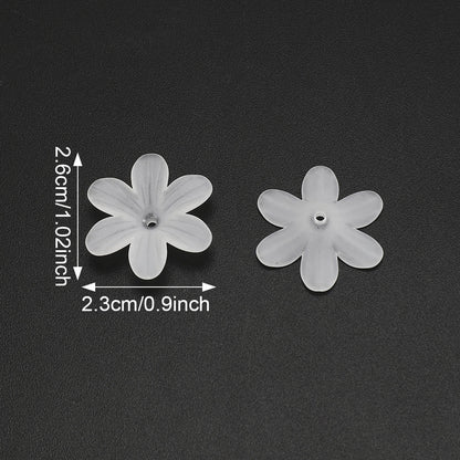 White Six-Valve Acrylic Beads