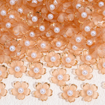 Colorful Cherry Blossom Acrylic Beads