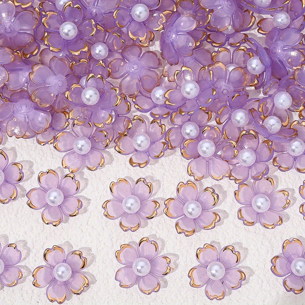 Colorful Cherry Blossom Acrylic Beads