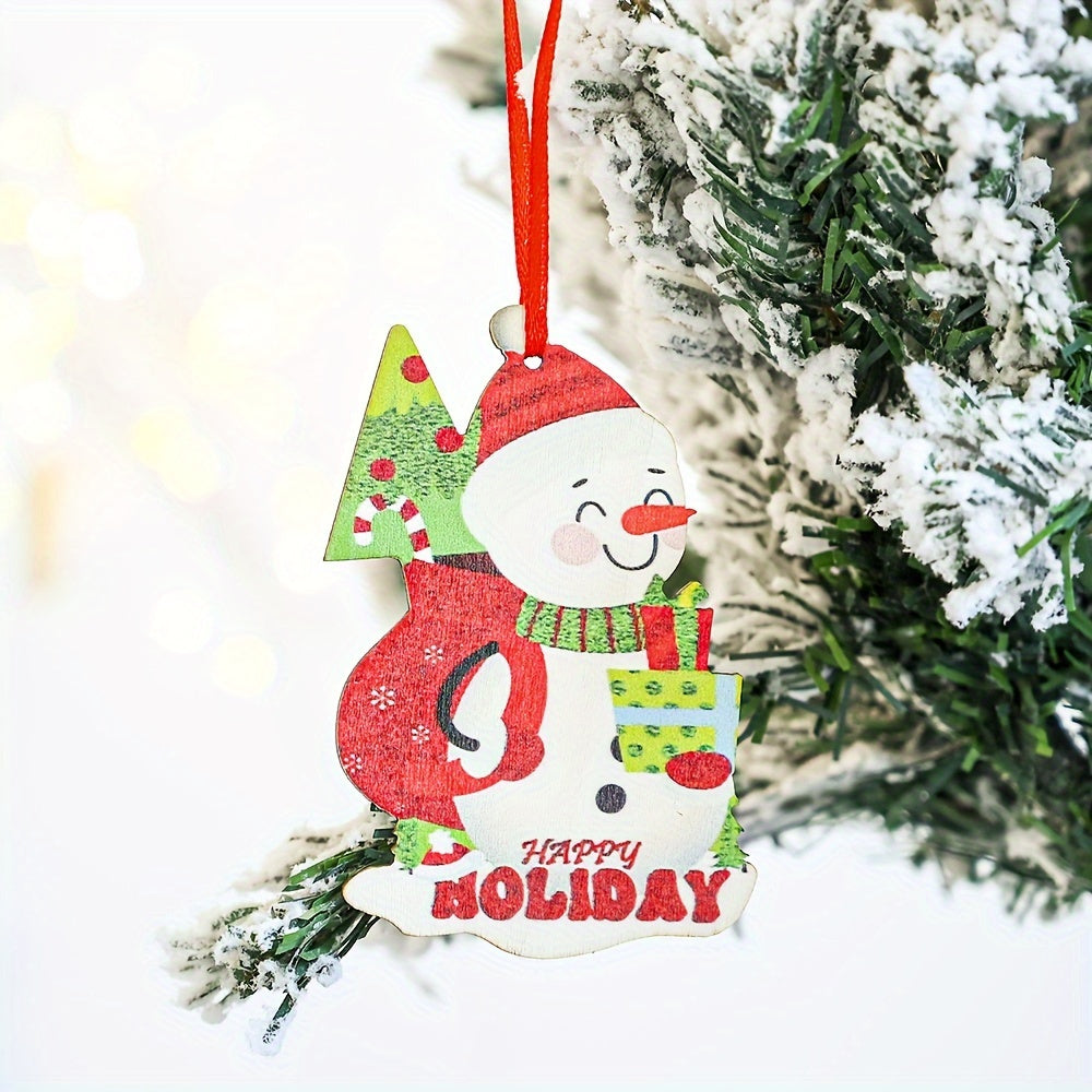 Wooden Merry Christmas Decorative Pendant