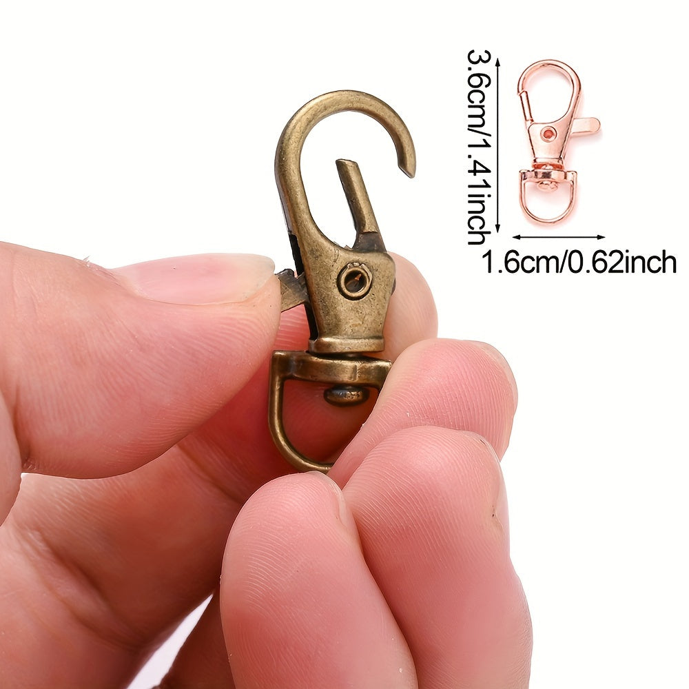 Mixed Color Zinc Alloy Swivel Lobster Clasp Hooks
