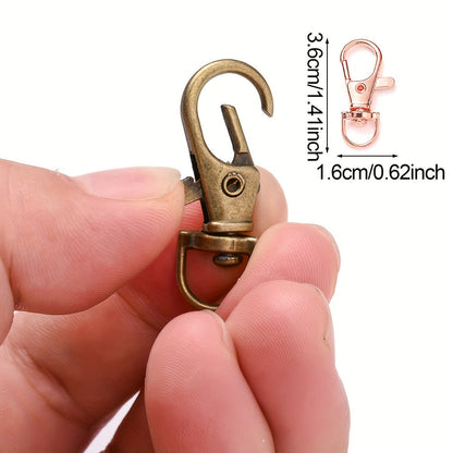 Mixed Color Zinc Alloy Swivel Lobster Clasp Hooks