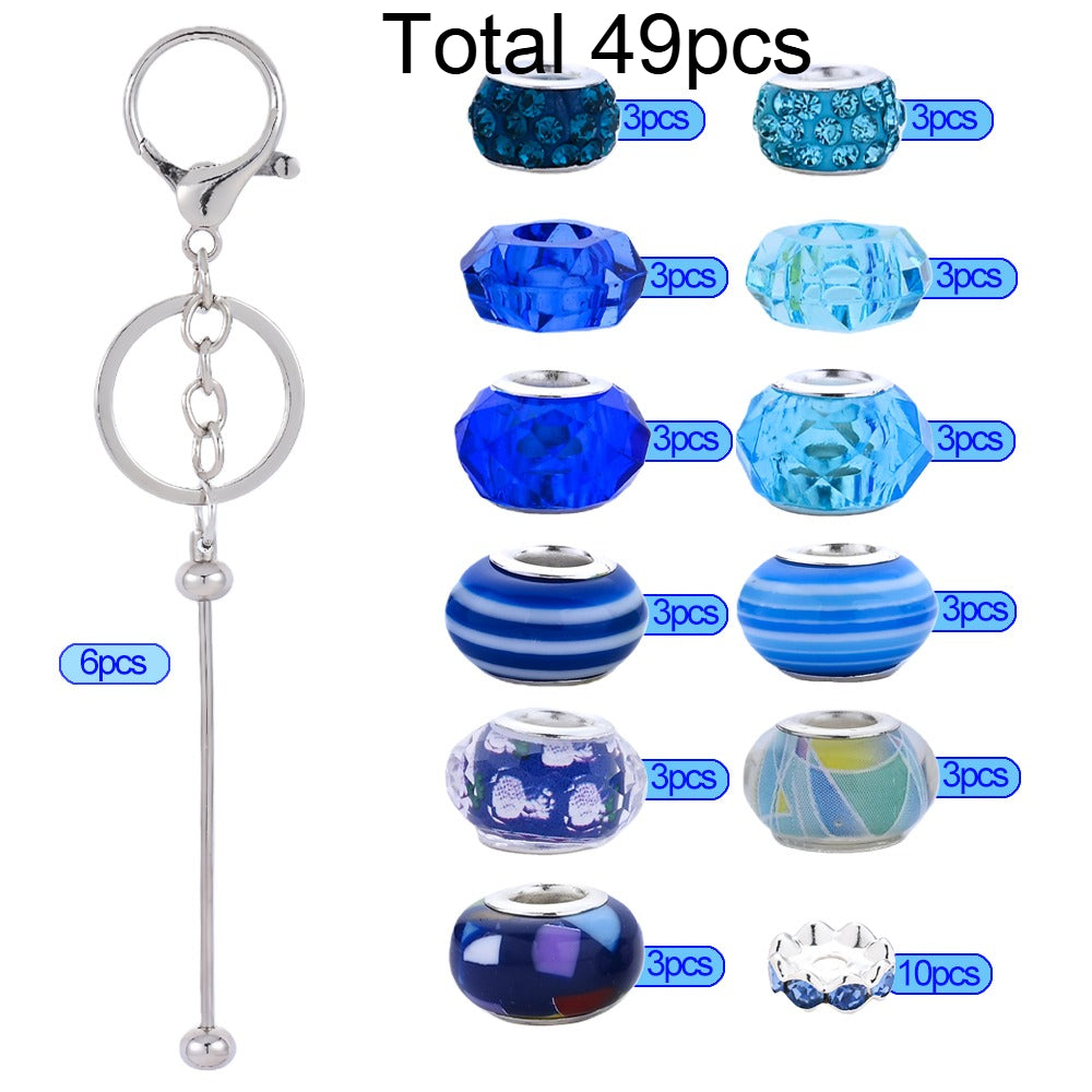 Silver Beaded Keychain Making Kit