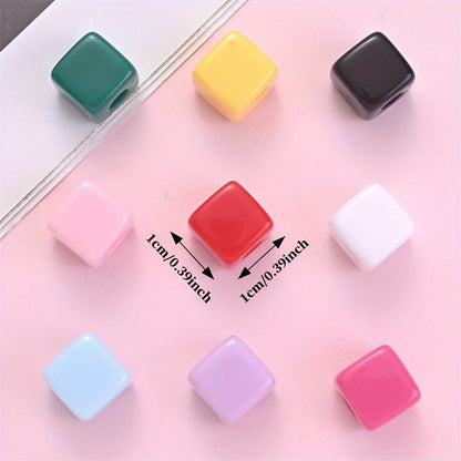Mixed Color Square Acrylic Beads