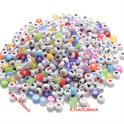 4x7 mm Acrylic Heart Beads