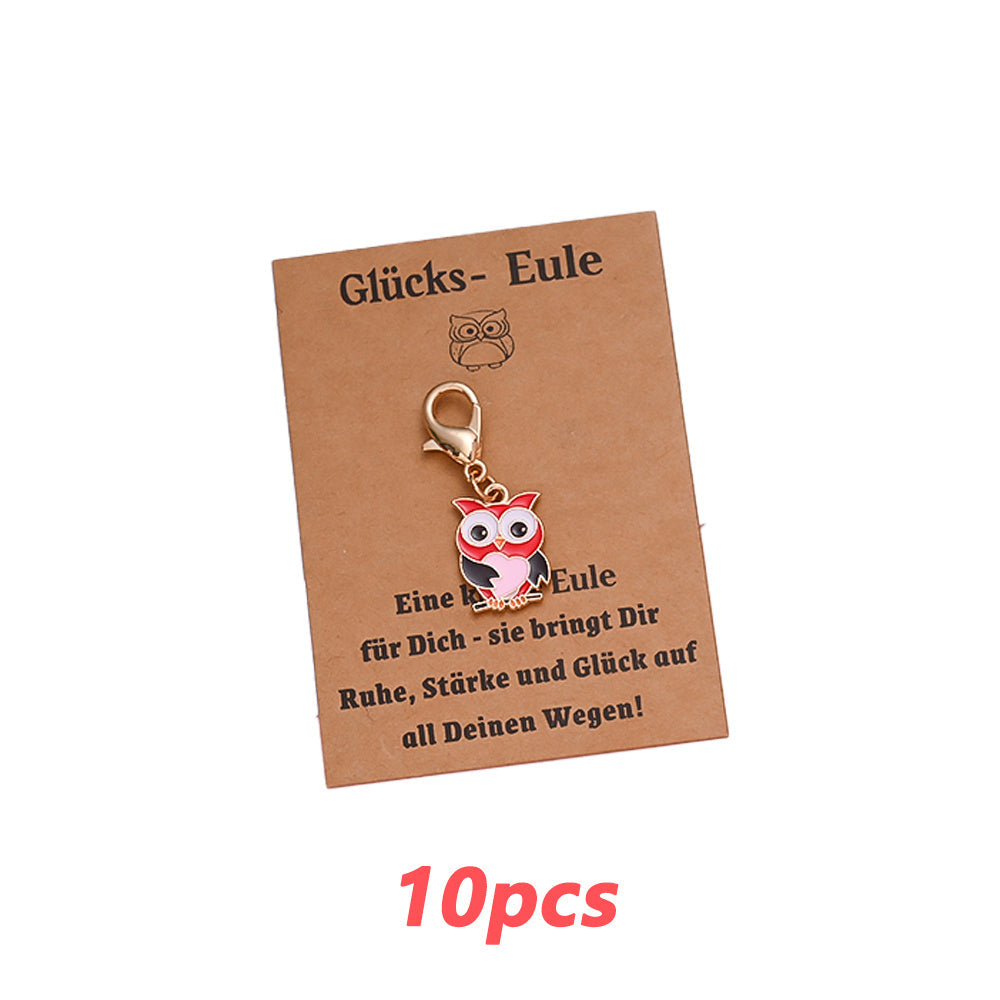 Red Enamel Owl Keychains