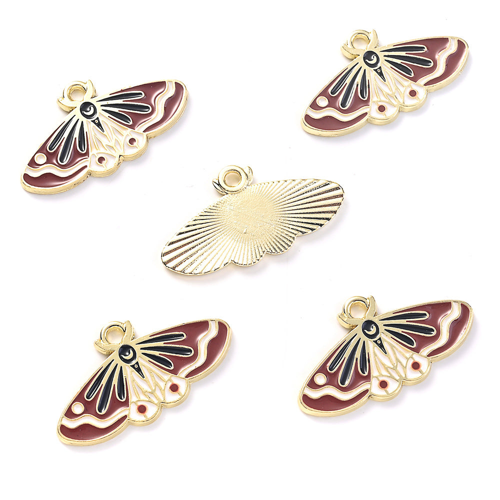 Colorful Alloy Moth and Butterfly Pendant Charms