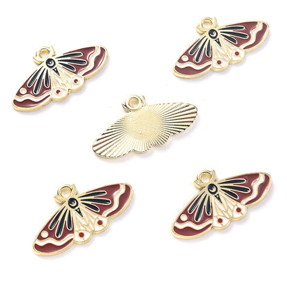 Colorful Alloy Moth and Butterfly Pendant Charms