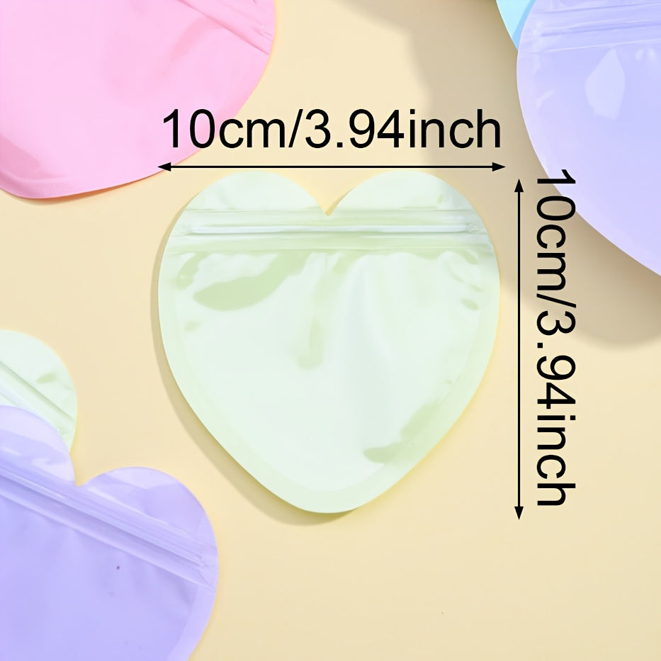 10PCS 3.94-Inch Heart-Shaped Transparent Jewelry Gift Bags