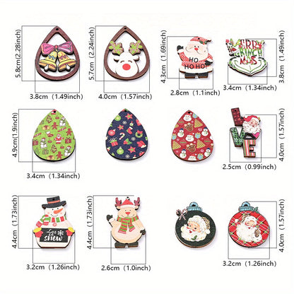 Christmas Painted Wooden Hanging Pendants