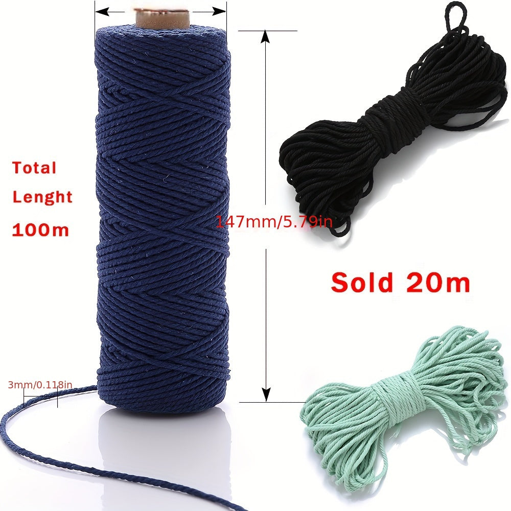 3 mm × 20 m Multicolor Cotton Craft Cord
