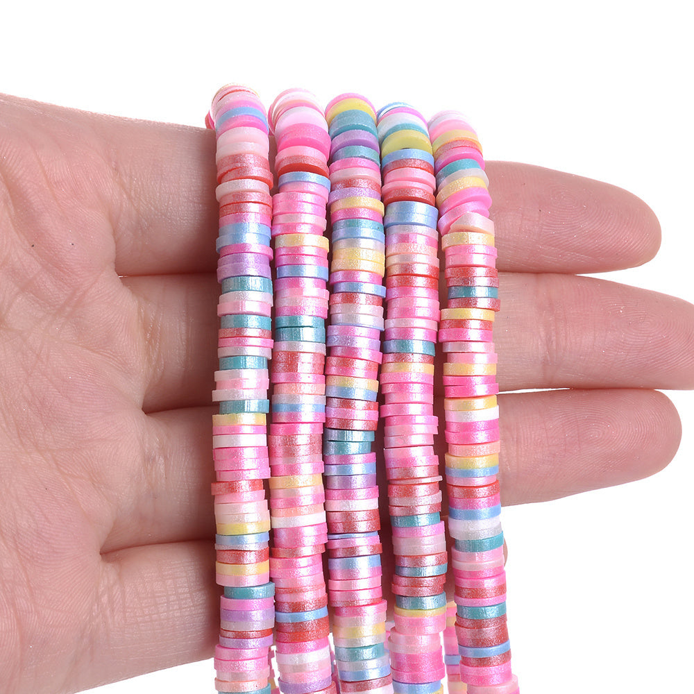 Flat Round Polymer Clay Beads