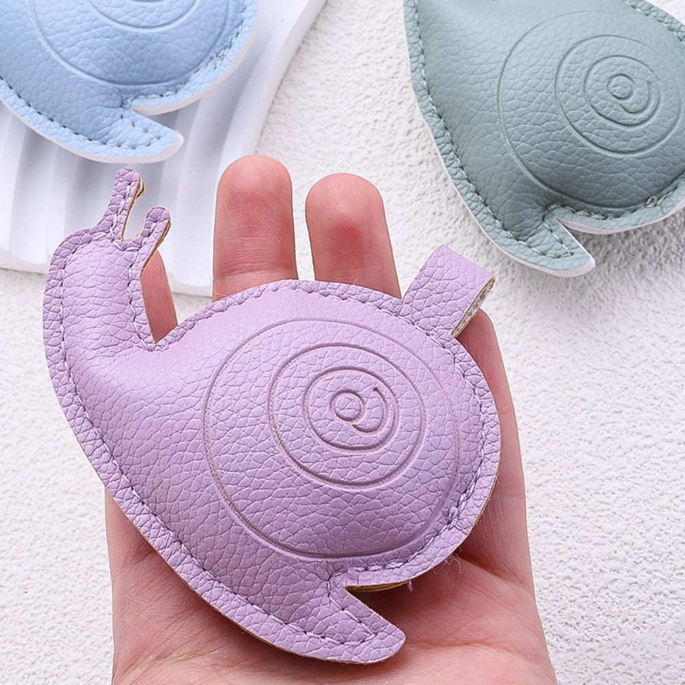 1PC 72×88mm 3D Leather Snail Pendant Keychain