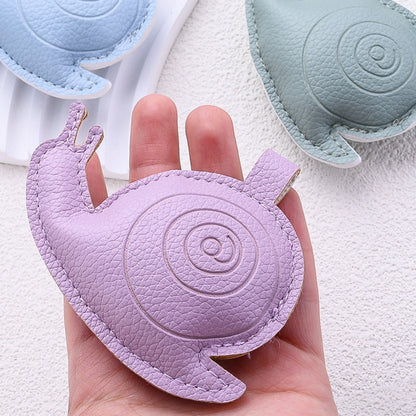 1PC 72×88mm 3D Leather Snail Pendant Keychain