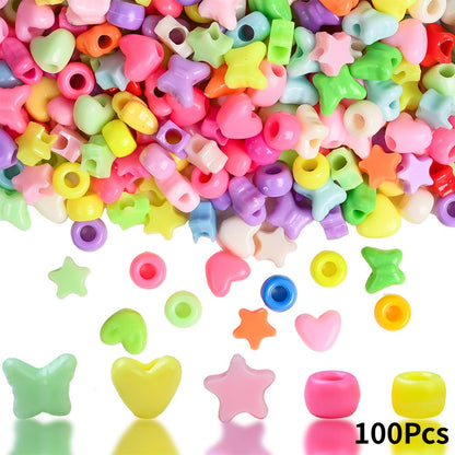 Mixed Heart Butterfly Acrylic Beads