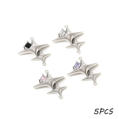 27x29 mm Alloy Double Star Pendants